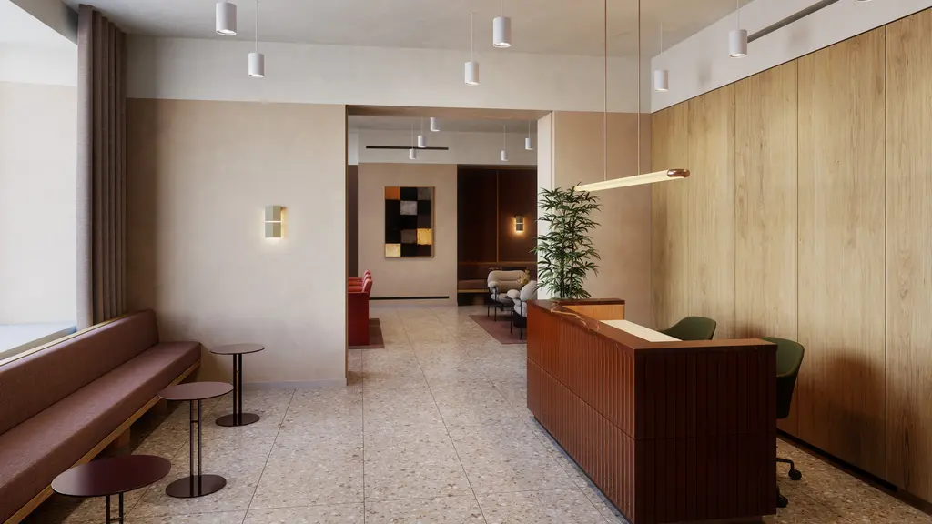The reception area